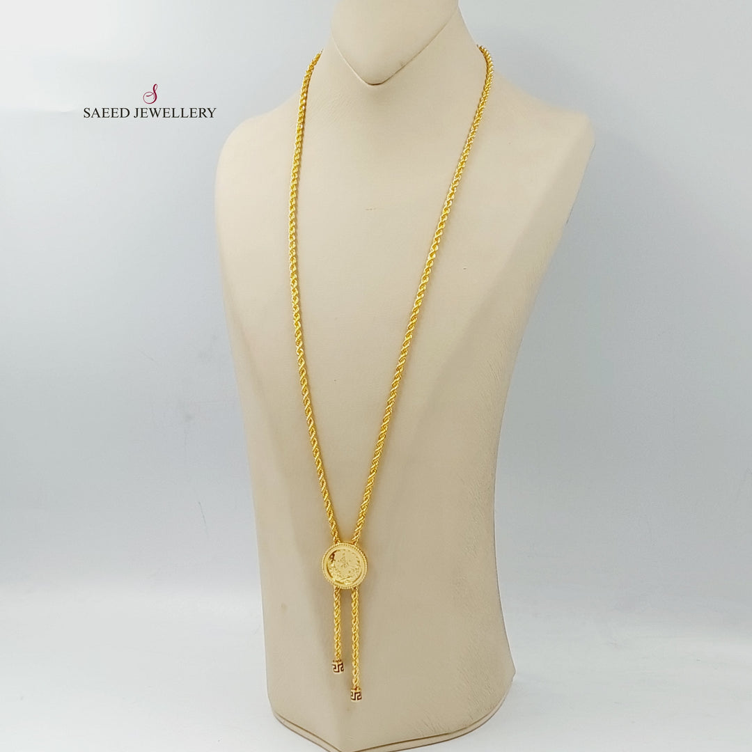 21K Gold Rashadi Balls Necklace by Saeed Jewelry - Image 4