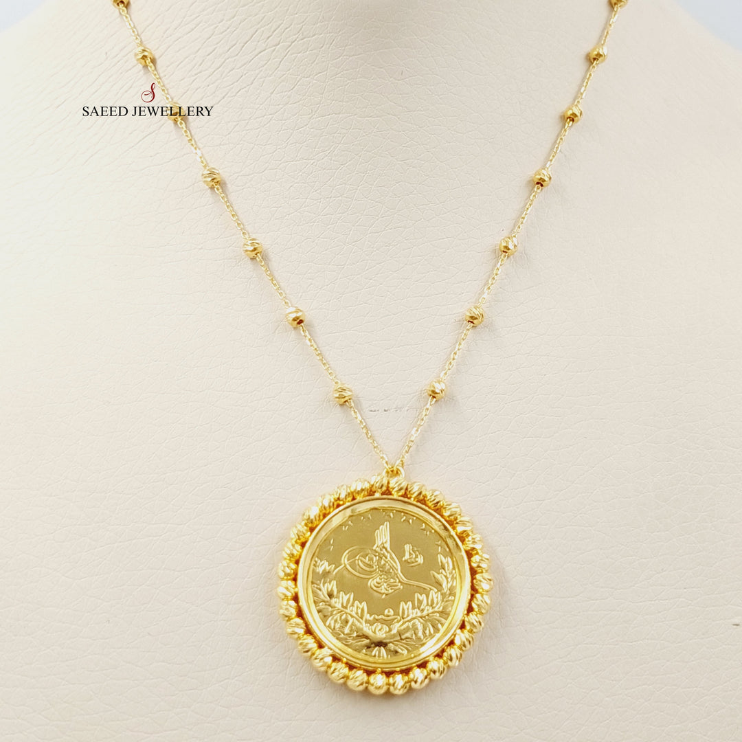 21K Gold Rashadi Balls Necklace by Saeed Jewelry - Image 4