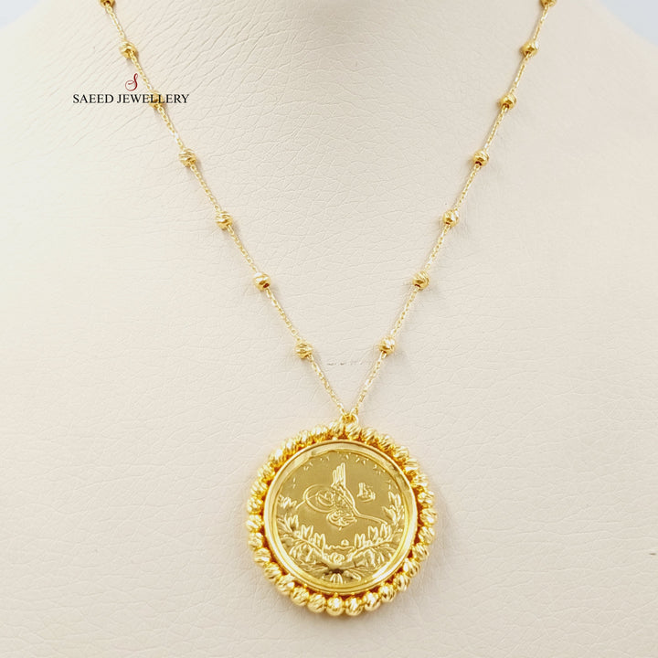 21K Gold Rashadi Balls Necklace by Saeed Jewelry - Image 4