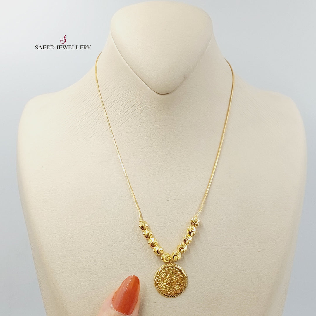 21K Gold Rashadi Balls Necklace by Saeed Jewelry - Image 3