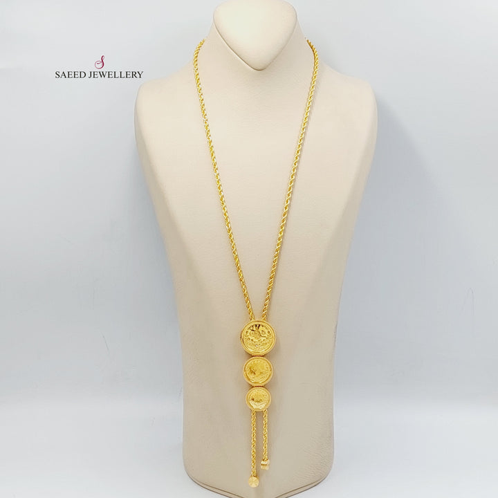 21K Gold Rashadi Balls Necklace by Saeed Jewelry - Image 3