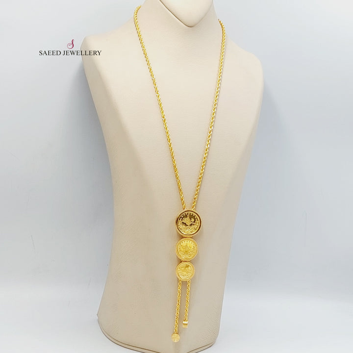 21K Gold Rashadi Balls Necklace by Saeed Jewelry - Image 4