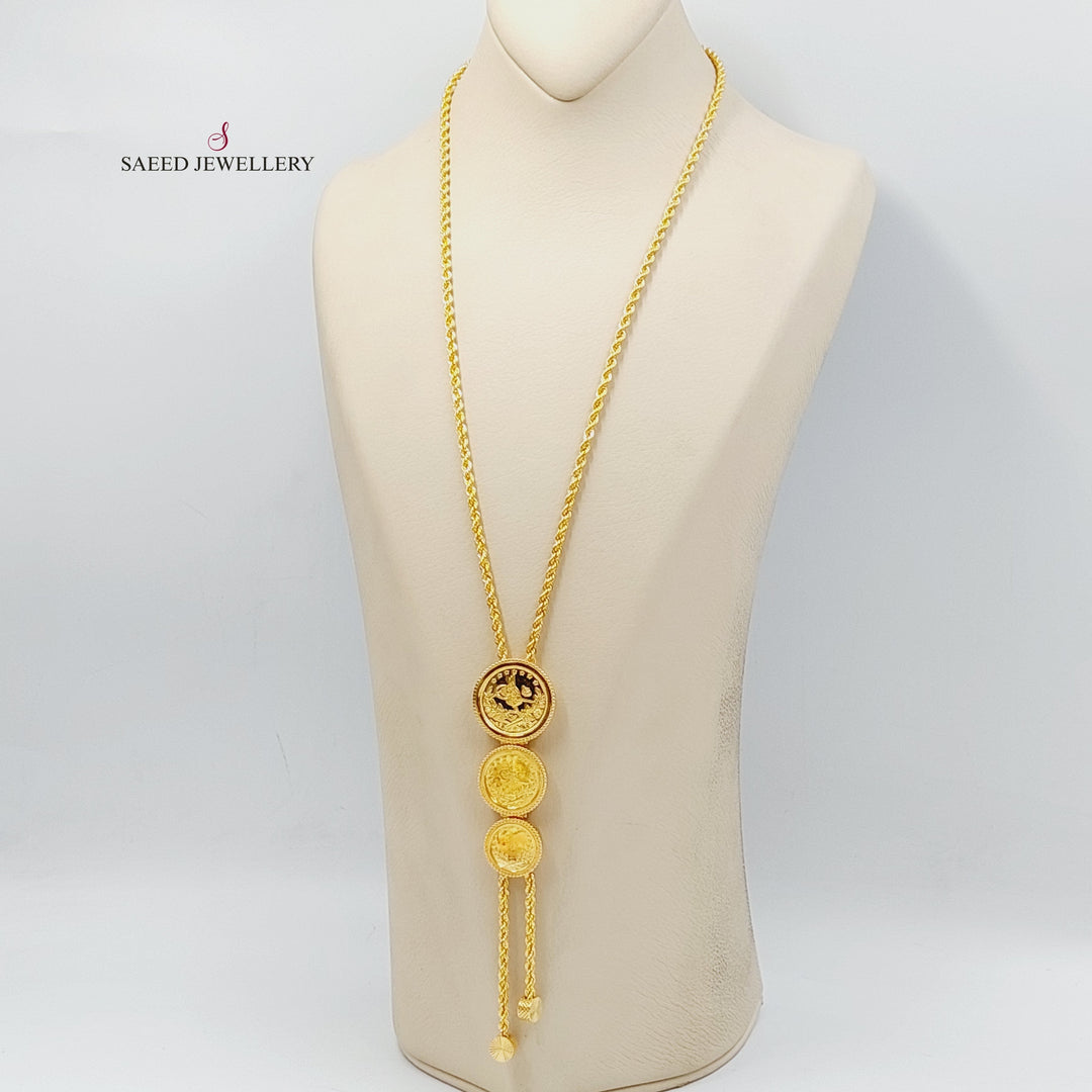 21K Gold Rashadi Balls Necklace by Saeed Jewelry - Image 5