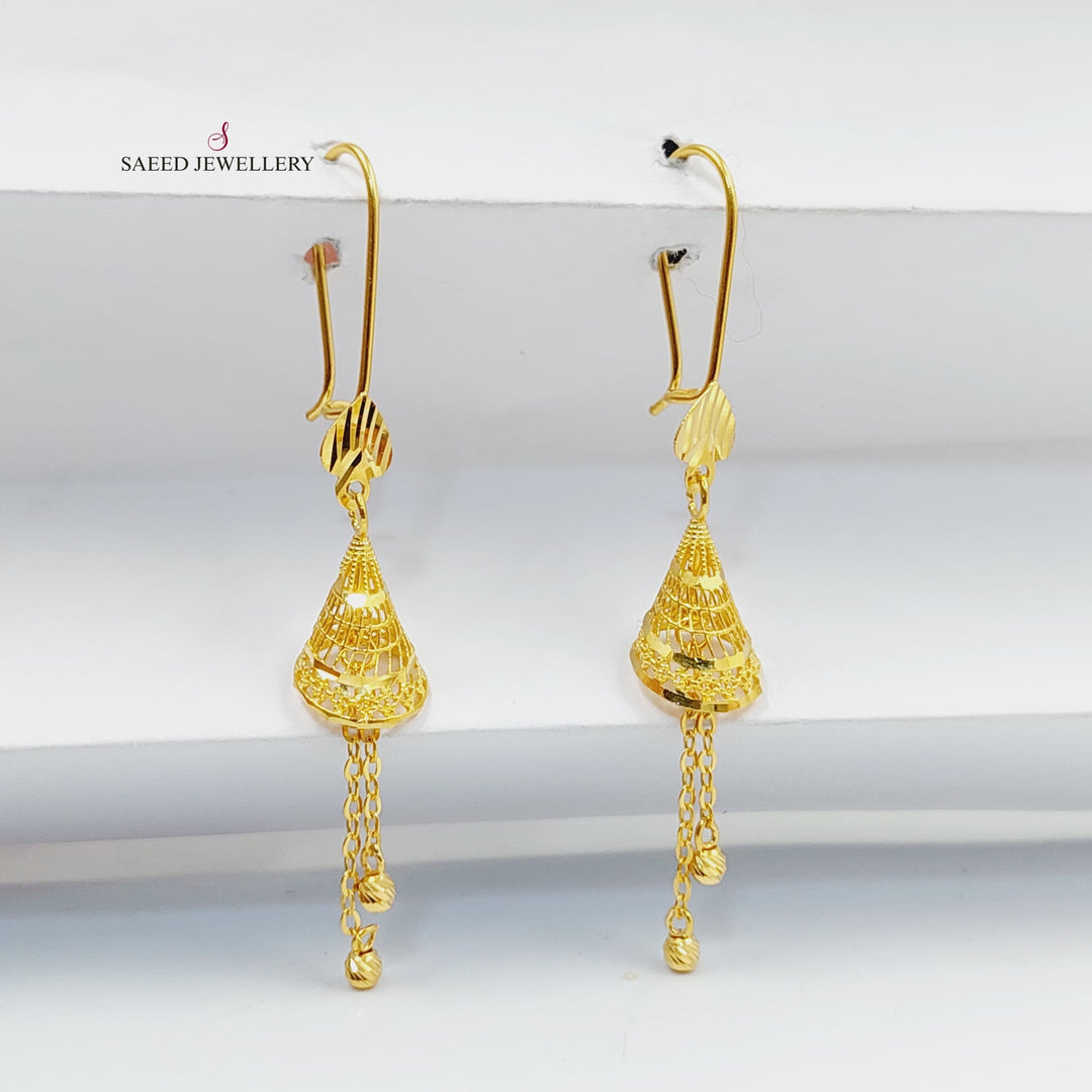 21K Gold Rashadi Bell Earrings by Saeed Jewelry - Image 1