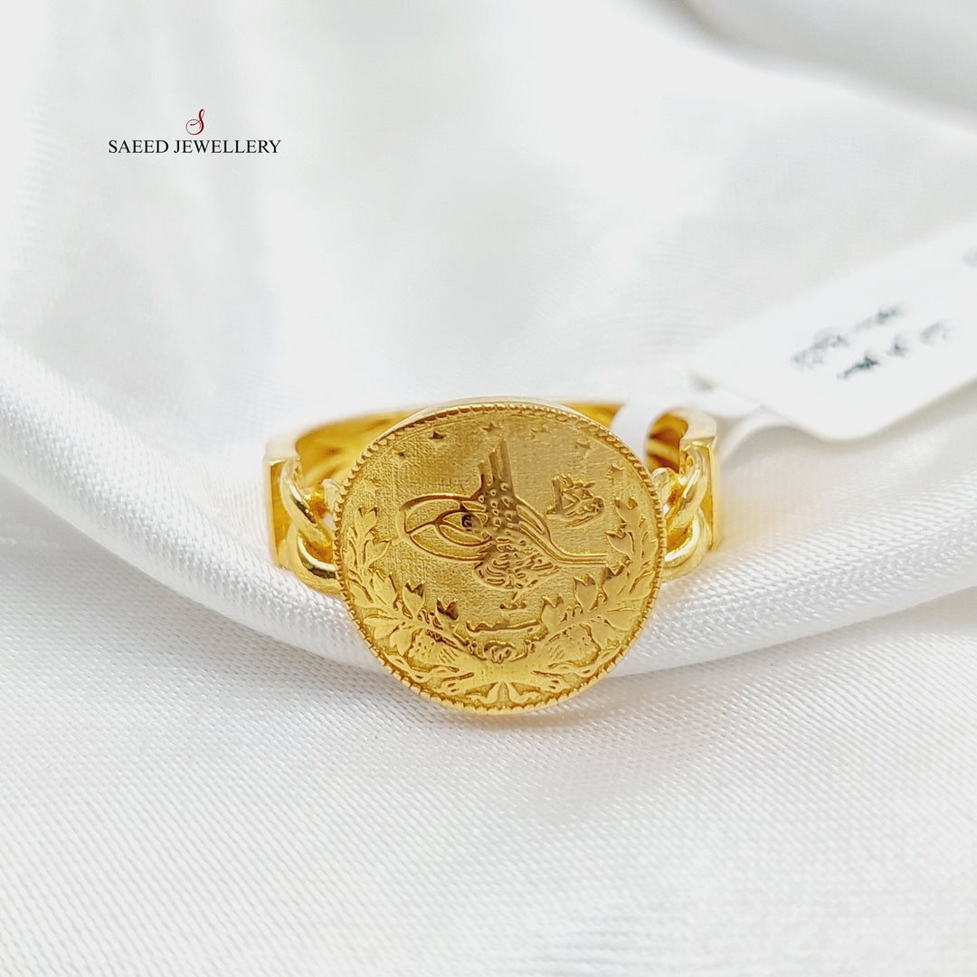 21K Gold Rashadi Cuban Links Ring by Saeed Jewelry - Image 1