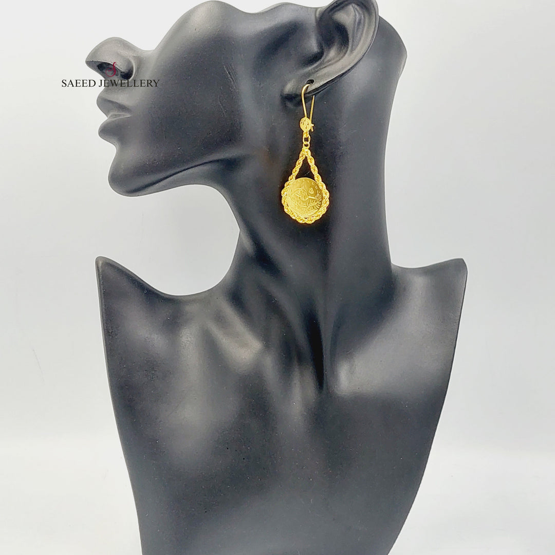 Rashadi Earrings Made Of 21K Yellow Gold by Saeed Jewelry-27943