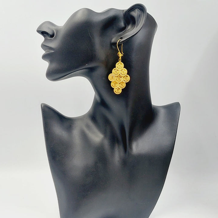 21K Gold Rashadi Earrings by Saeed Jewelry - Image 5