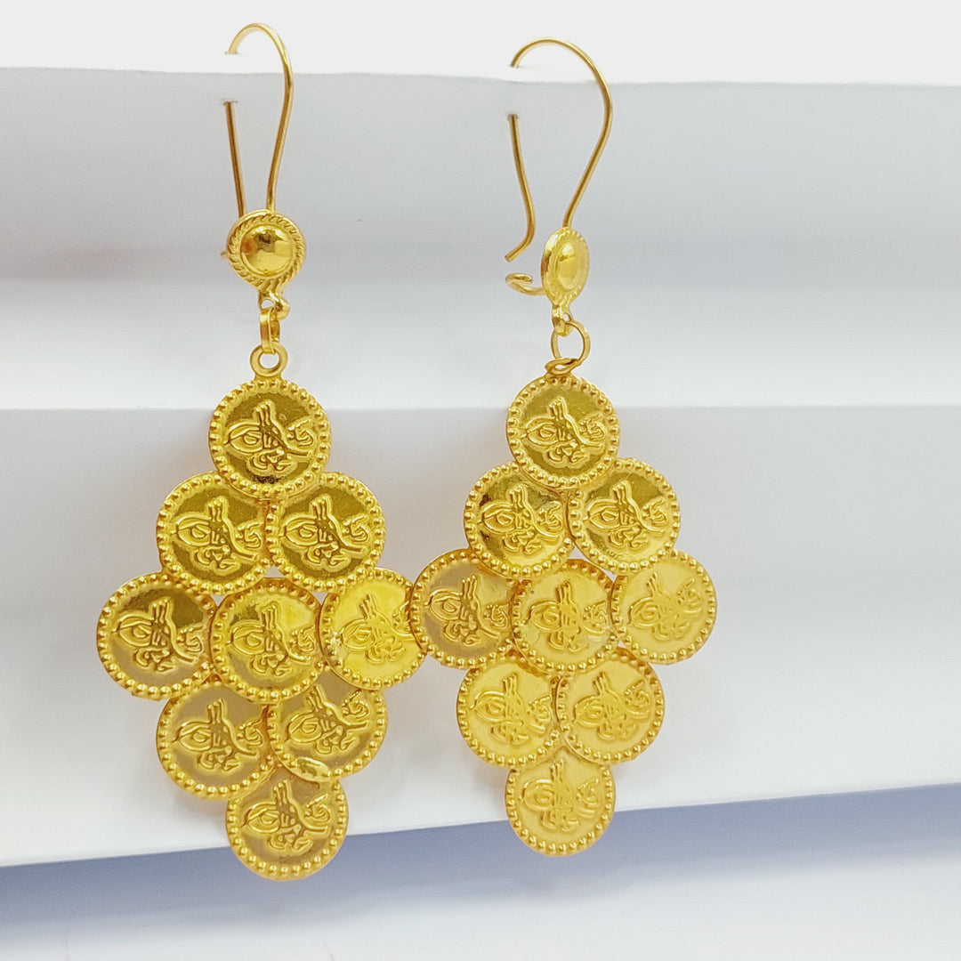 Rashadi Earrings Made Of 21K Yellow Gold by Saeed Jewelry-28067