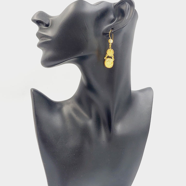 21K Gold Rashadi Earrings by Saeed Jewelry - Image 3