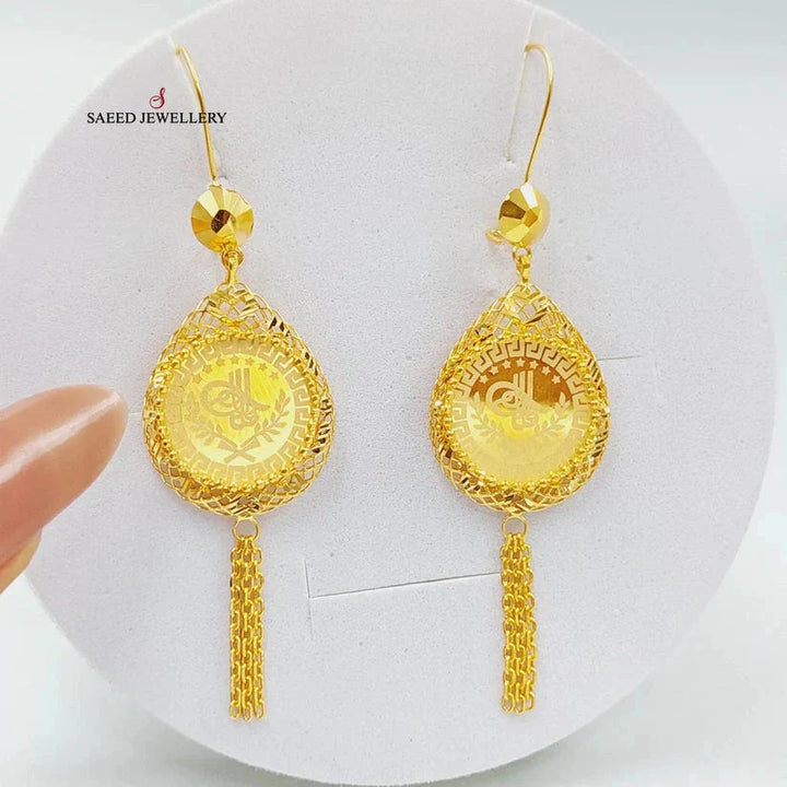 21K Gold Rashadi Earrings by Saeed Jewelry - Image 1