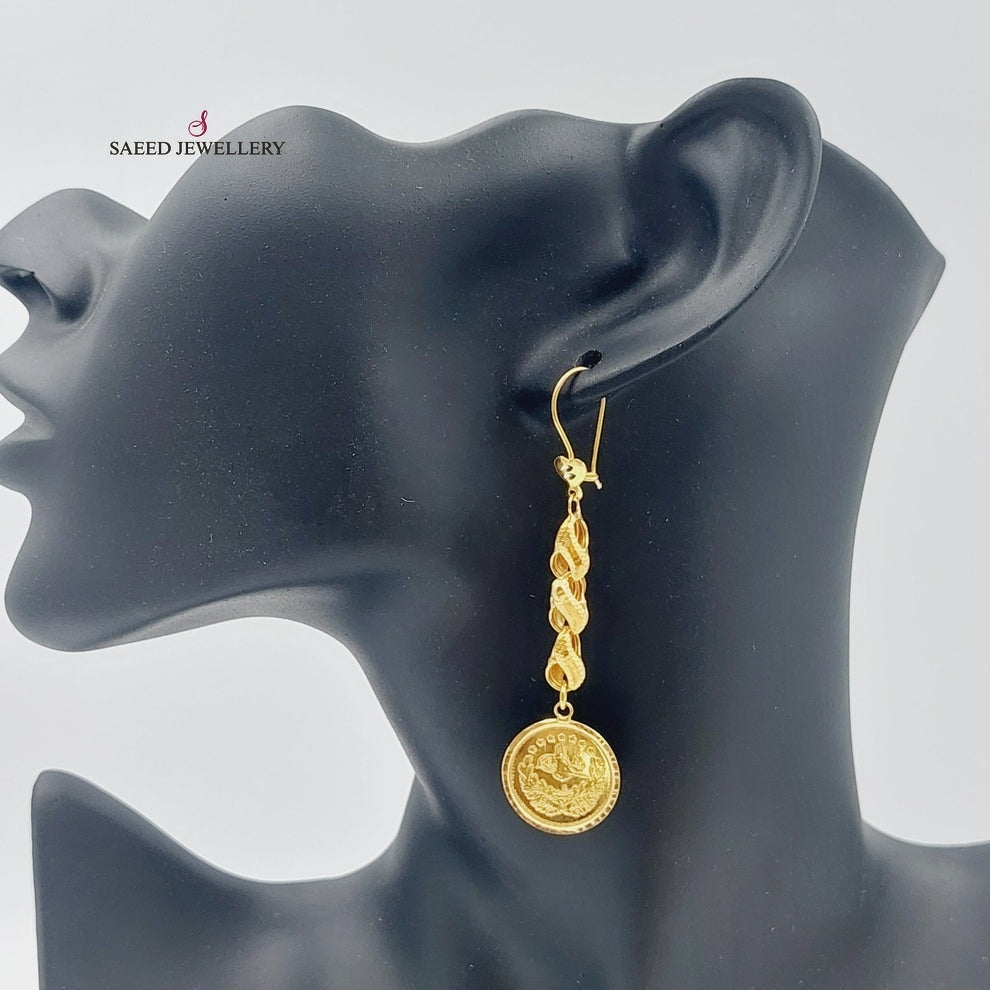 21K Gold Rashadi Earrings by Saeed Jewelry - Image 2