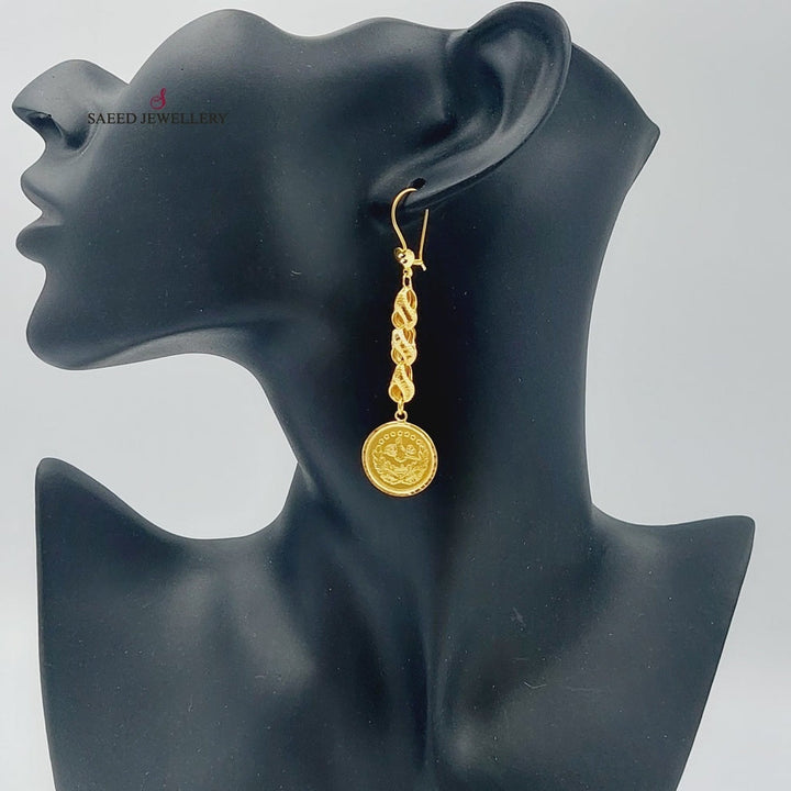 21K Gold Rashadi Earrings by Saeed Jewelry - Image 3