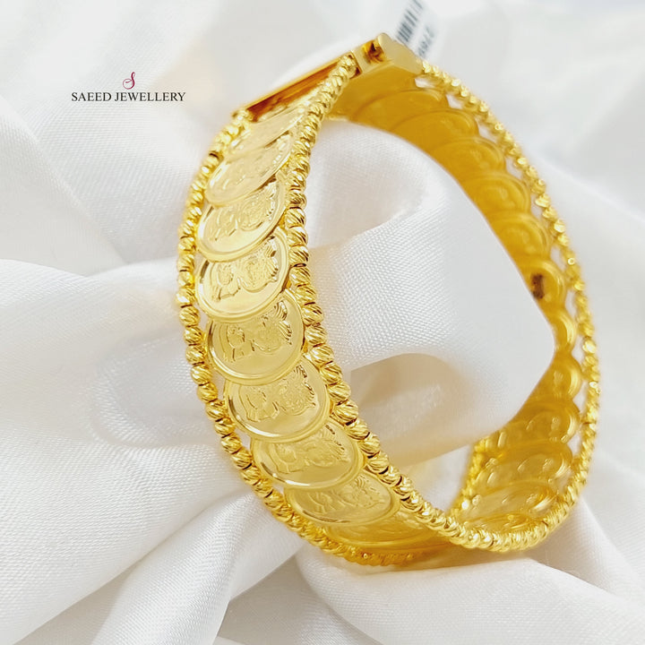 21K Gold Rashadi Eighths Bracelet by Saeed Jewelry - Image 3