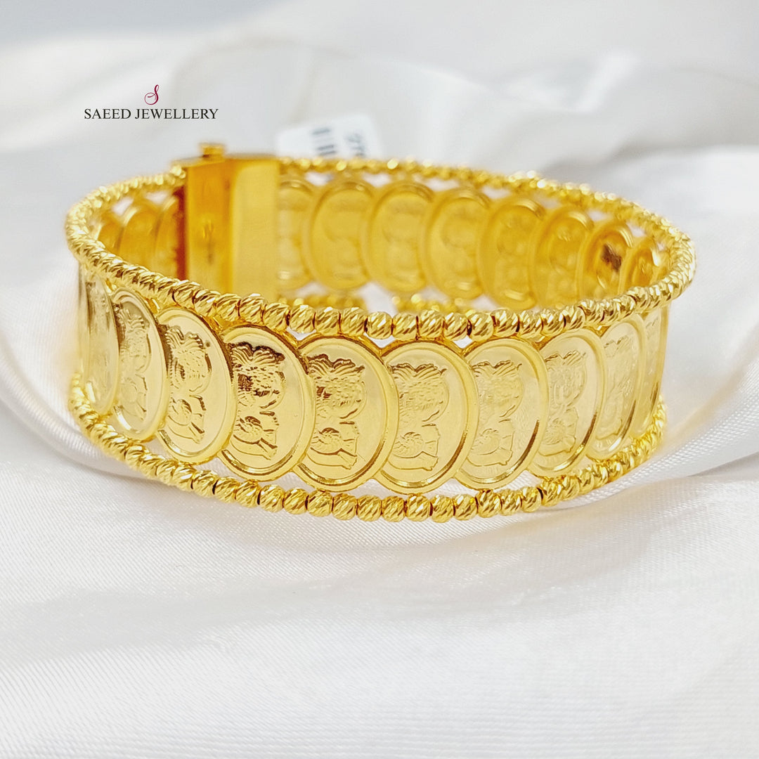 21K Gold Rashadi Eighths Bracelet by Saeed Jewelry - Image 5