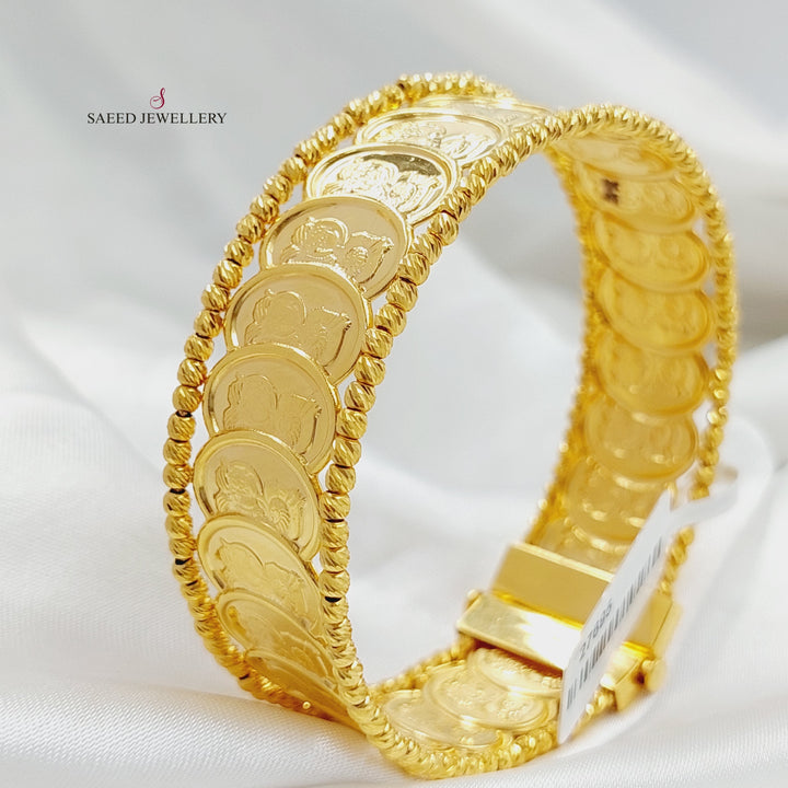 21K Gold Rashadi Eighths Bracelet by Saeed Jewelry - Image 6