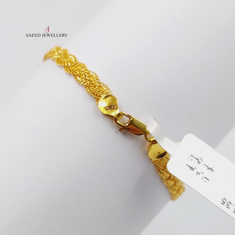 21K Gold Rashadi Fancy Bracelet by Saeed Jewelry - Image 2