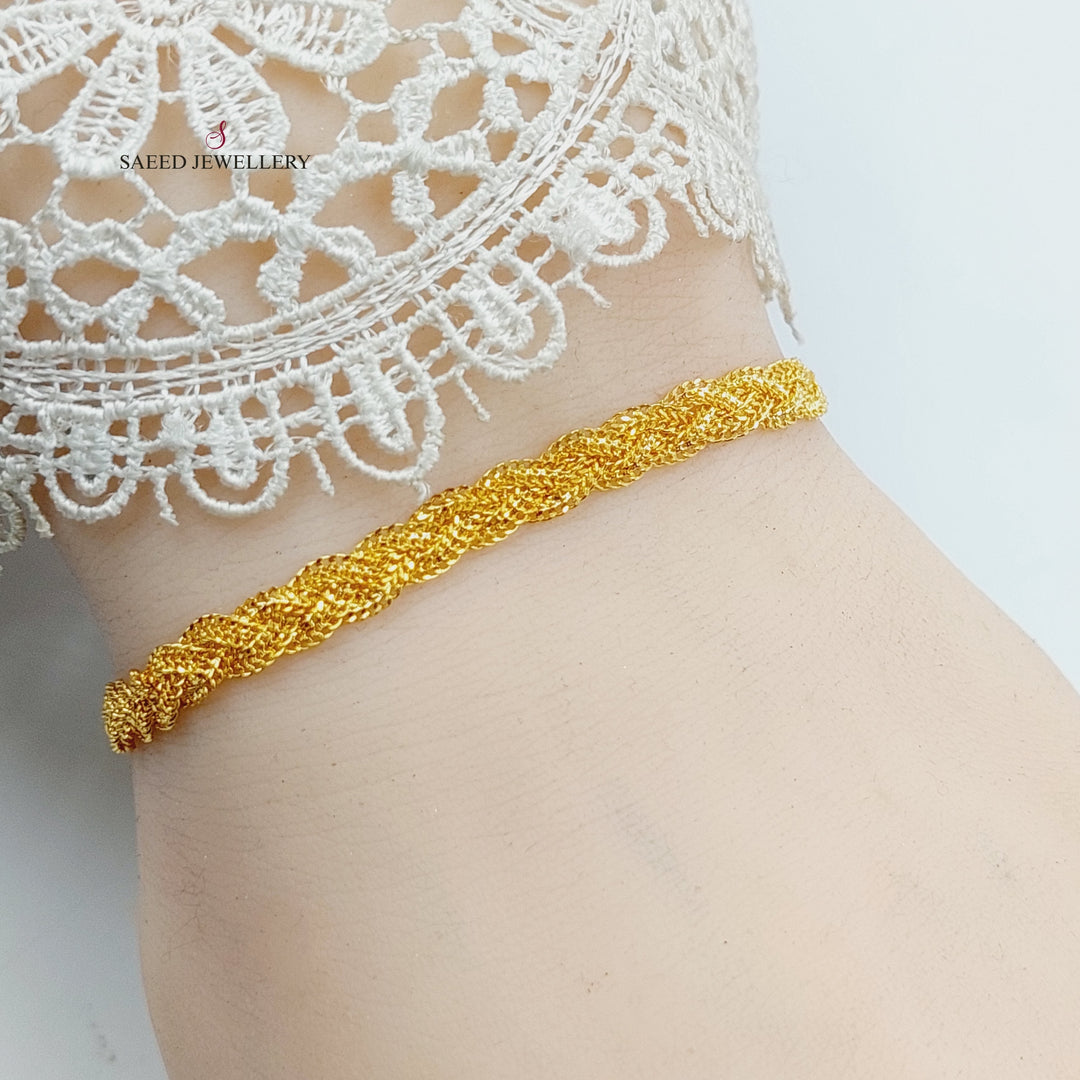 21K Gold Rashadi Fancy Bracelet by Saeed Jewelry - Image 3