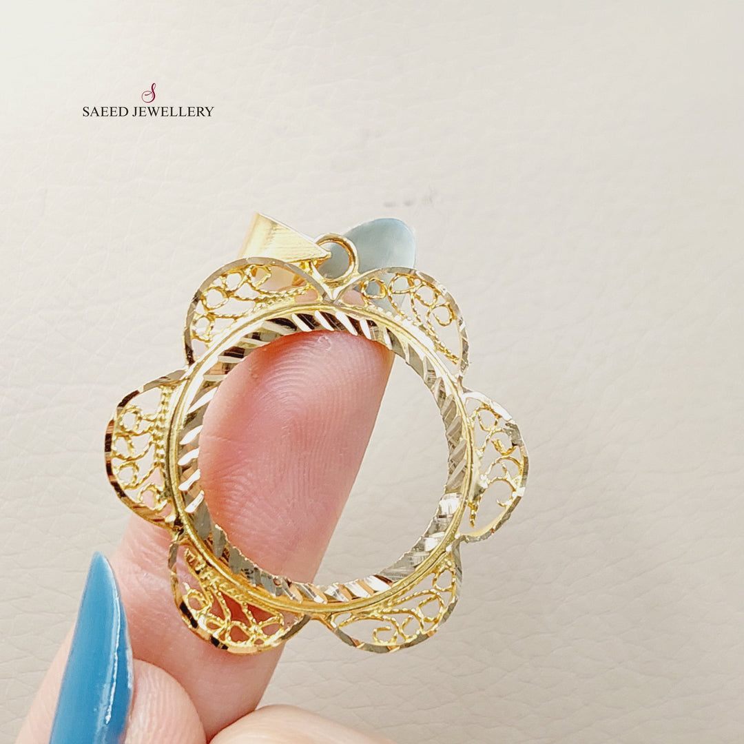 Rashadi Frame Pendant  Made Of 21K Yellow Gold by Saeed Jewelry-29919