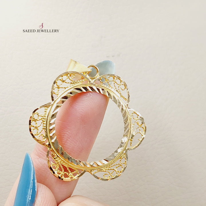 Rashadi Frame Pendant  Made Of 21K Yellow Gold by Saeed Jewelry-29919