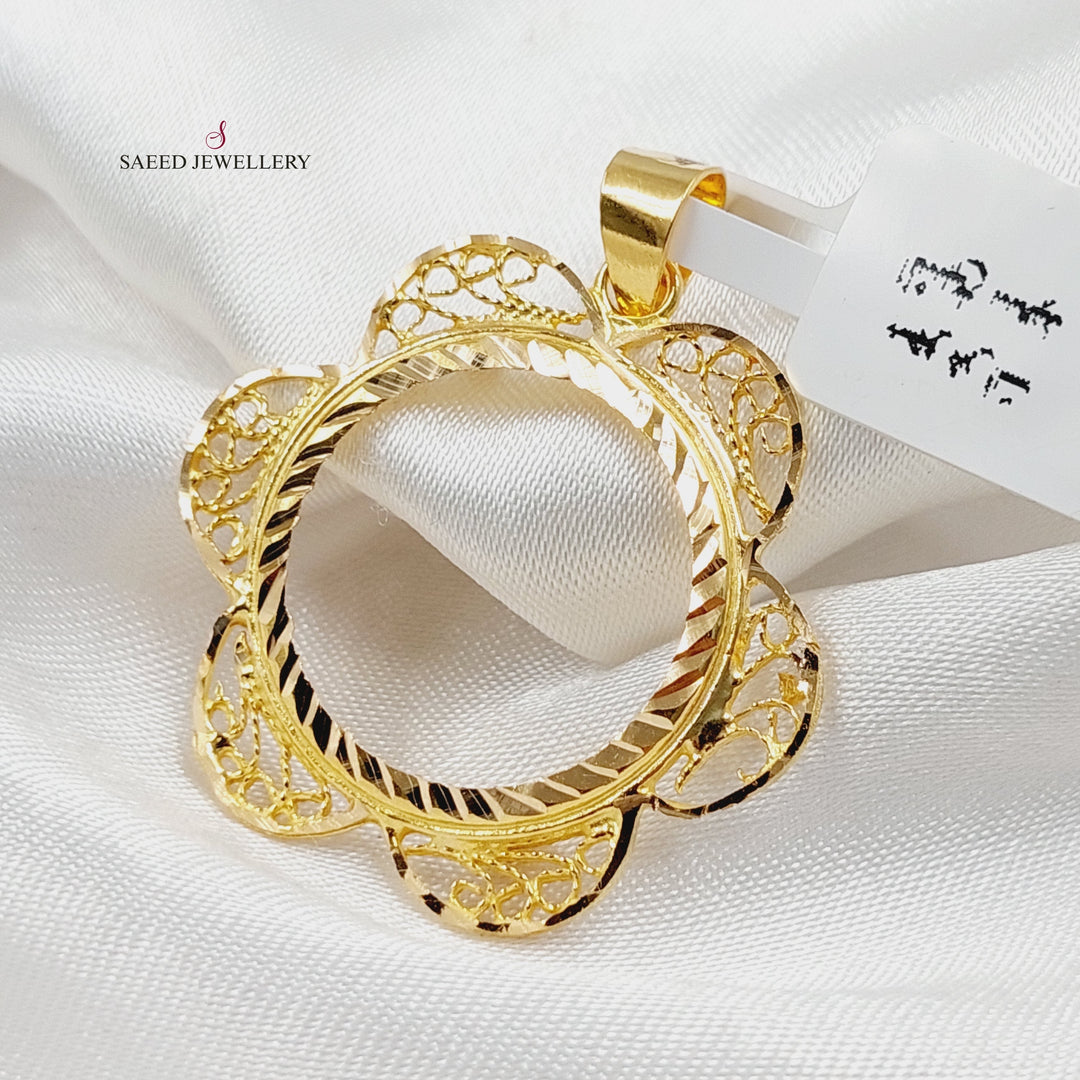 Rashadi Frame Pendant  Made Of 21K Yellow Gold by Saeed Jewelry-29919