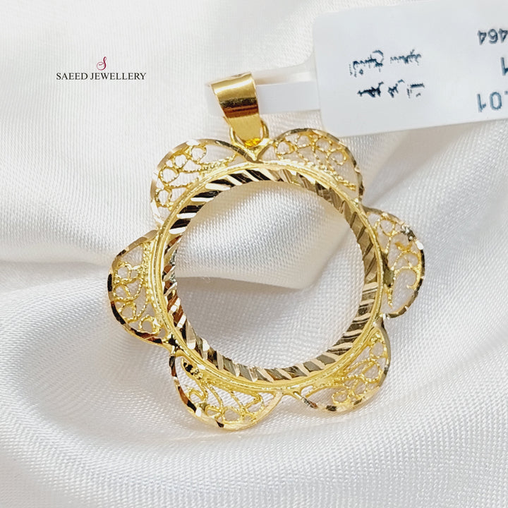21K Gold Rashadi Frame Pendant by Saeed Jewelry - Image 4