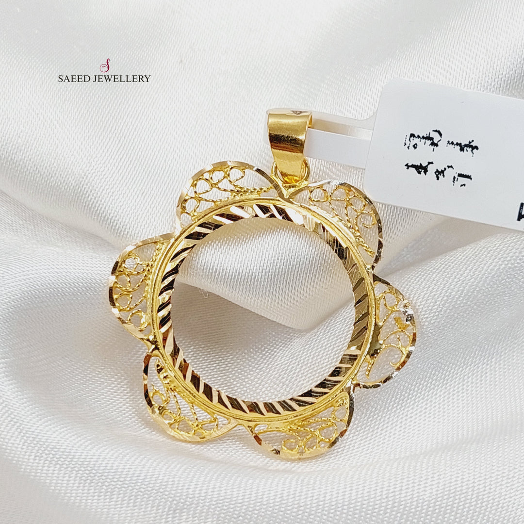 21K Gold Rashadi Frame Pendant by Saeed Jewelry - Image 1