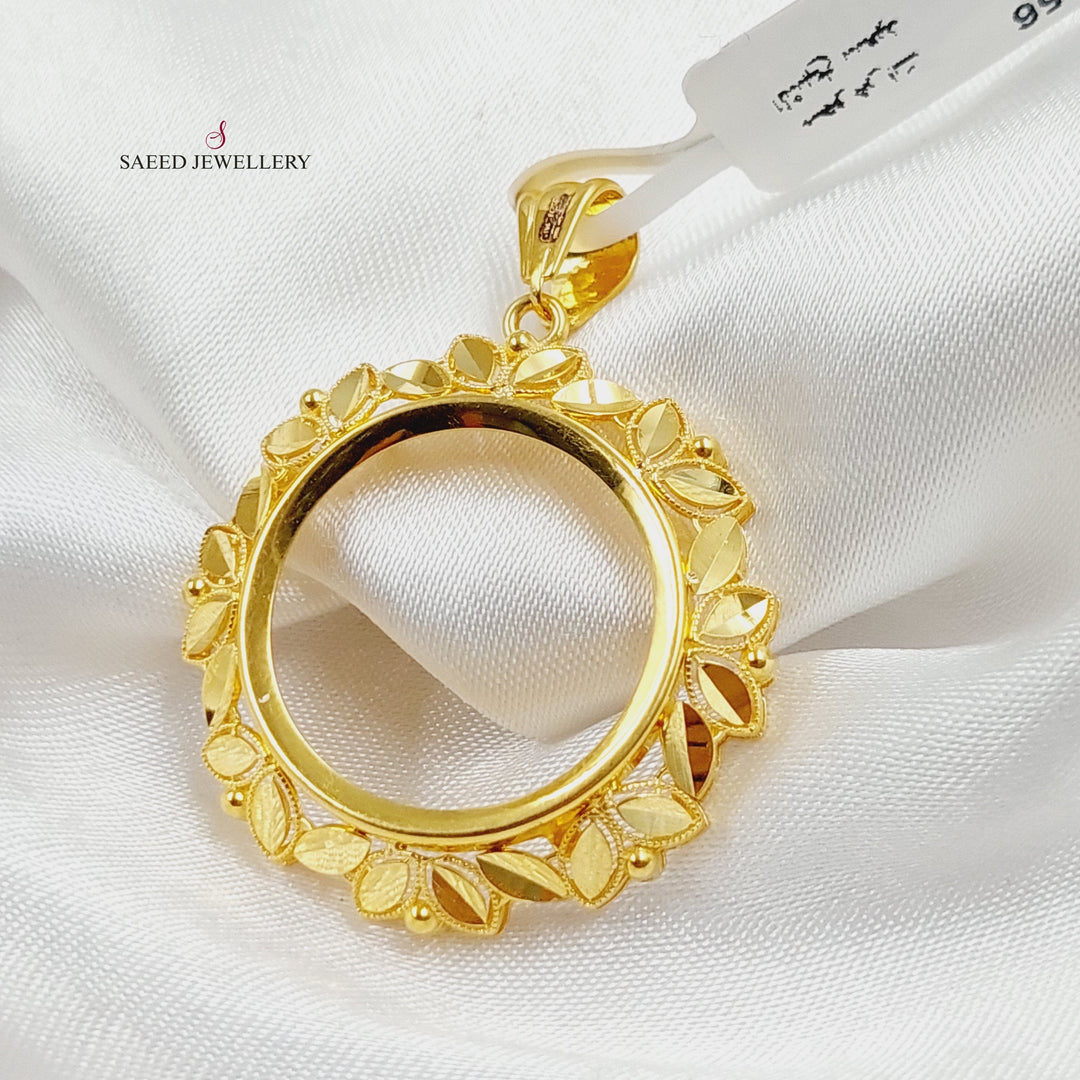 21K Gold Rashadi Frame Pendant by Saeed Jewelry - Image 3