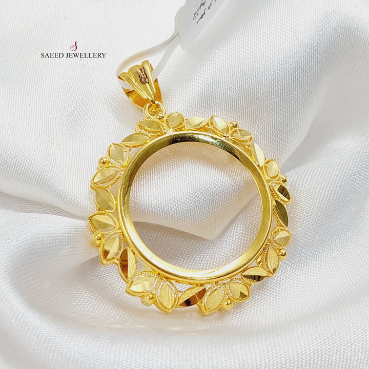 21K Gold Rashadi Frame Pendant by Saeed Jewelry - Image 4