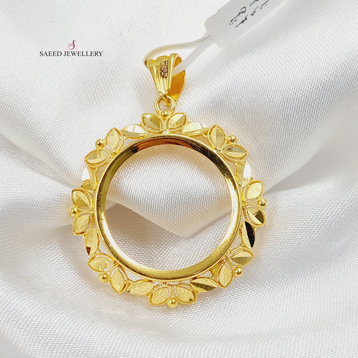 Rashadi Frame Pendant  Made Of 21K Yellow Gold by Saeed Jewelry-29952