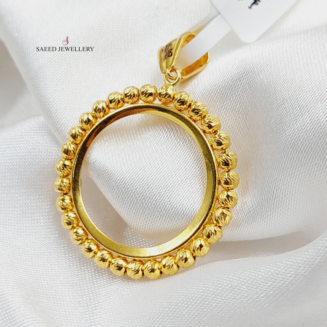 21K Gold Rashadi Frame Pendant by Saeed Jewelry - Image 3