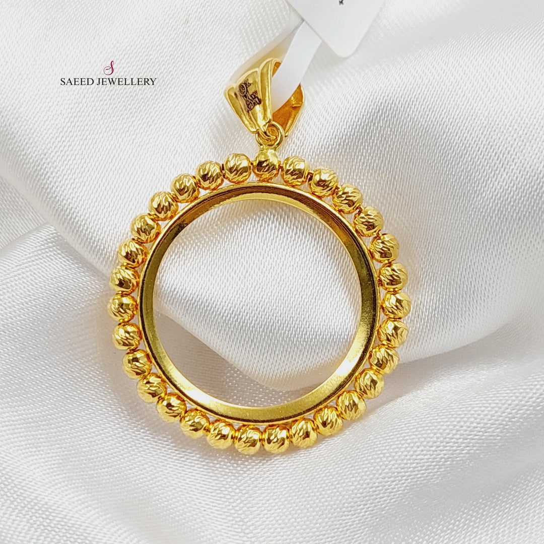 Rashadi Frame Pendant  Made Of 21K Yellow Gold by Saeed Jewelry-29955