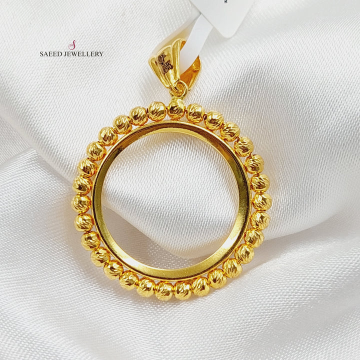 21K Gold Rashadi Frame Pendant by Saeed Jewelry - Image 4