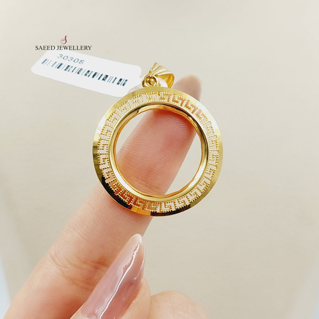 Rashadi Frame Pendant  Made Of 21K Yellow Gold by Saeed Jewelry-30308