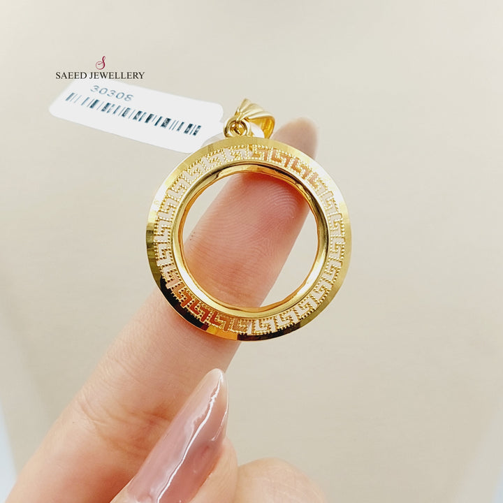 Rashadi Frame Pendant  Made Of 21K Yellow Gold by Saeed Jewelry-30308