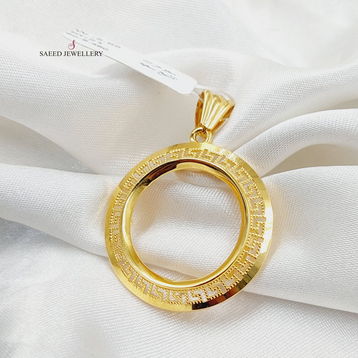 Rashadi Frame Pendant  Made Of 21K Yellow Gold by Saeed Jewelry-30308