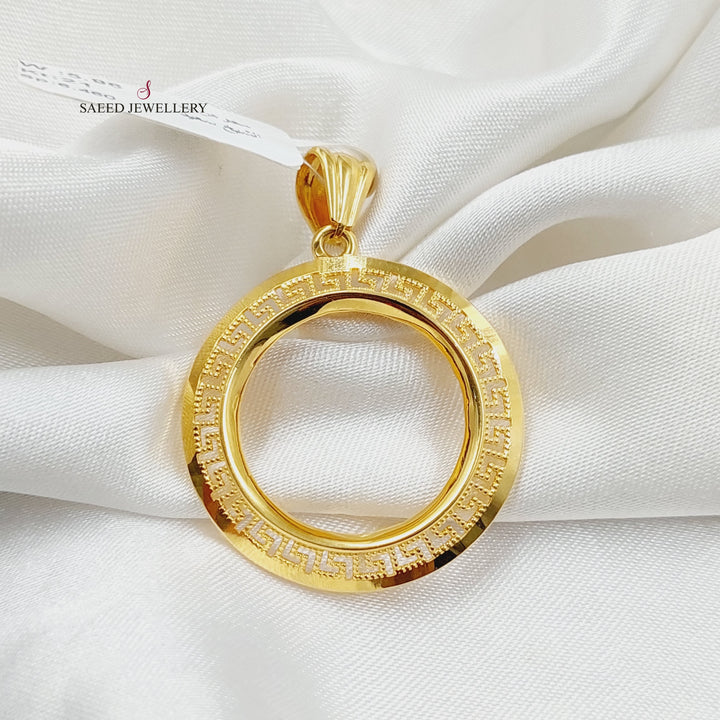 Rashadi Frame Pendant  Made Of 21K Yellow Gold by Saeed Jewelry-30308