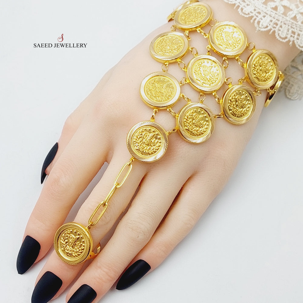 21K Gold Rashadi Hand Bracelet by Saeed Jewelry - Image 2