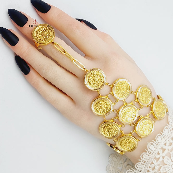 21K Gold Rashadi Hand Bracelet by Saeed Jewelry - Image 5
