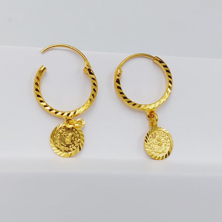 21K Gold Rashadi Hoop Earrings by Saeed Jewelry - Image 5