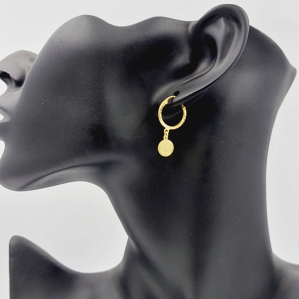 21K Gold Rashadi Hoop Earrings by Saeed Jewelry - Image 2