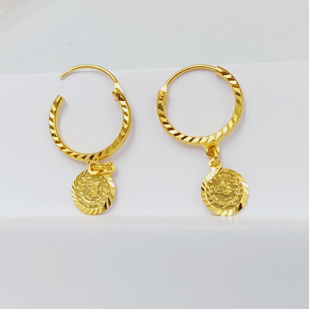 21K Gold Rashadi Hoop Earrings by Saeed Jewelry - Image 1