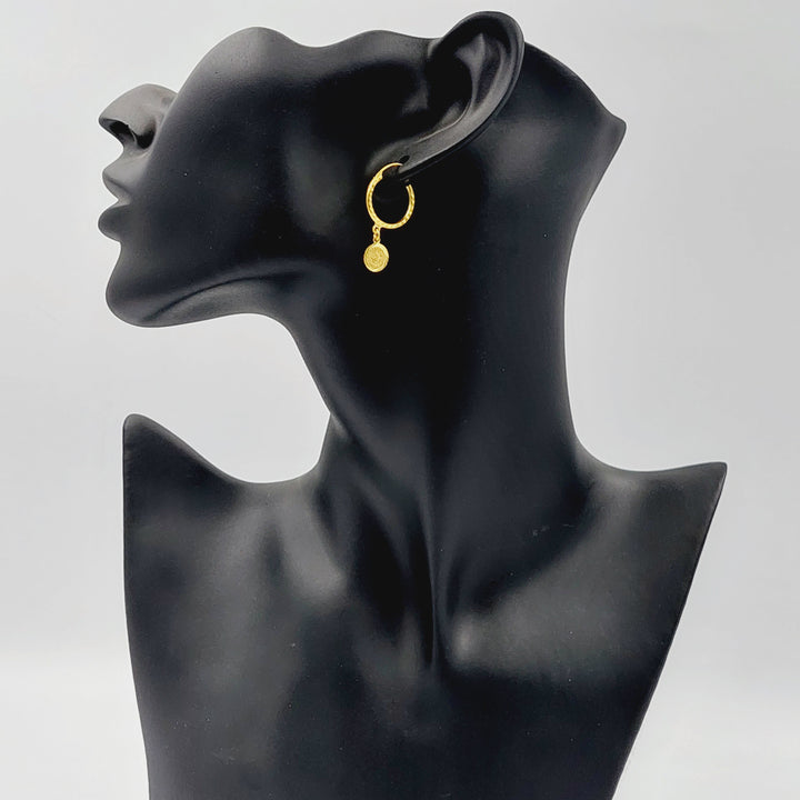 Rashadi Hoop Earrings  Made Of 21K Yellow Gold by Saeed Jewelry-30189