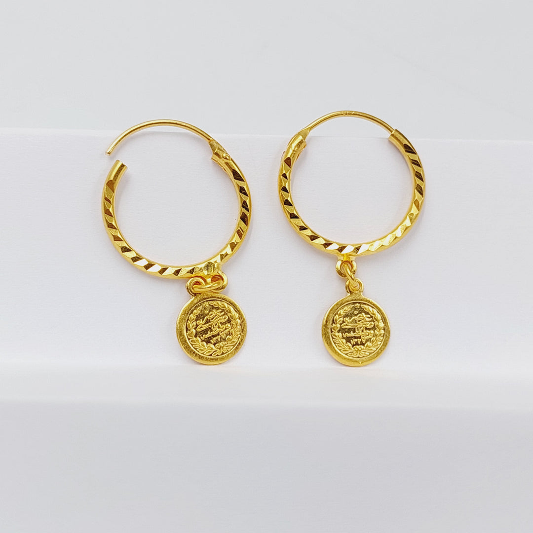 Rashadi Hoop Earrings  Made Of 21K Yellow Gold by Saeed Jewelry-30189