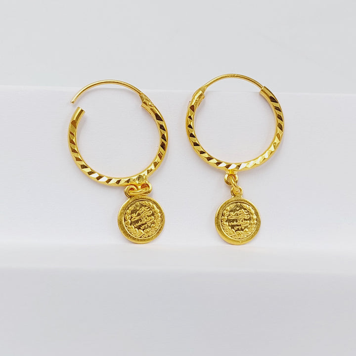 Rashadi Hoop Earrings  Made Of 21K Yellow Gold by Saeed Jewelry-30189