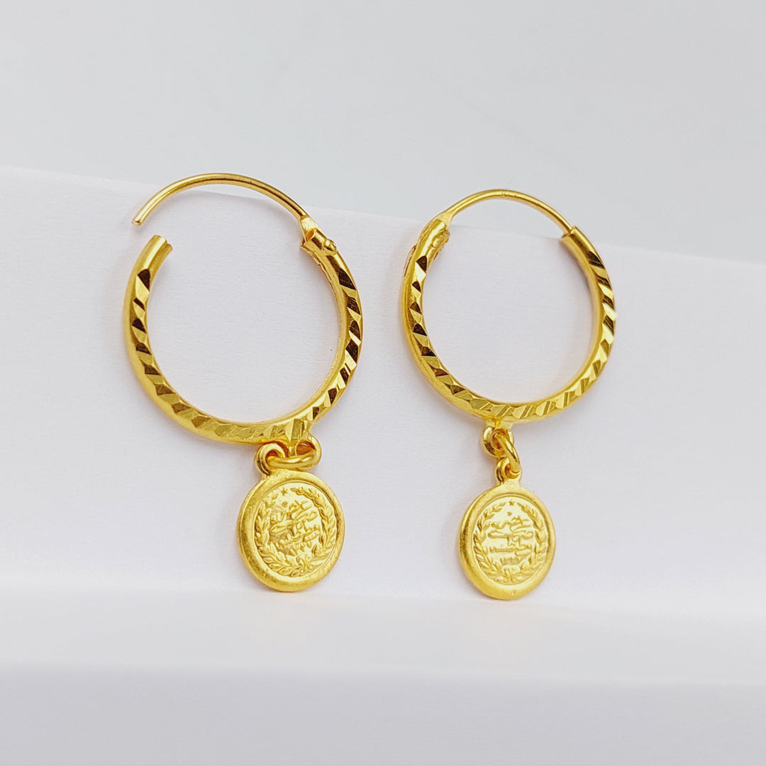 21K Gold Rashadi Hoop Earrings by Saeed Jewelry - Image 1