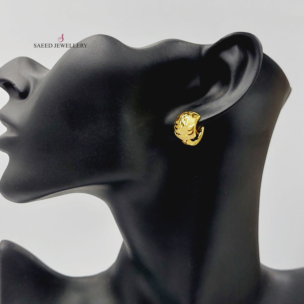 Rashadi Hoop Earrings  Made Of 21K Yellow Gold by Saeed Jewelry-30395