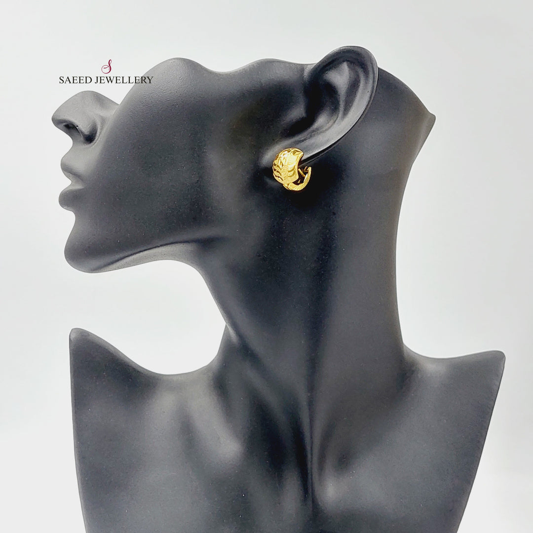 Rashadi Hoop Earrings  Made Of 21K Yellow Gold by Saeed Jewelry-30395