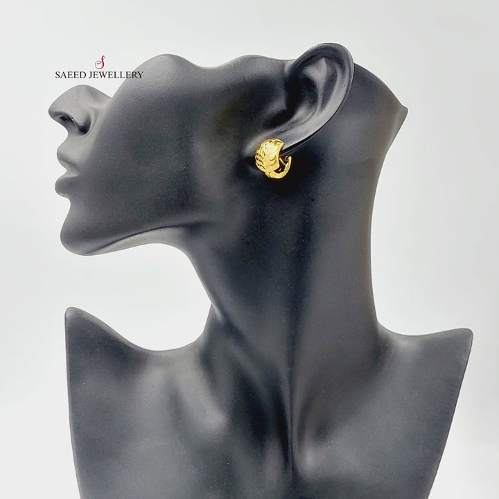 Rashadi Hoop Earrings  Made Of 21K Yellow Gold by Saeed Jewelry-30395