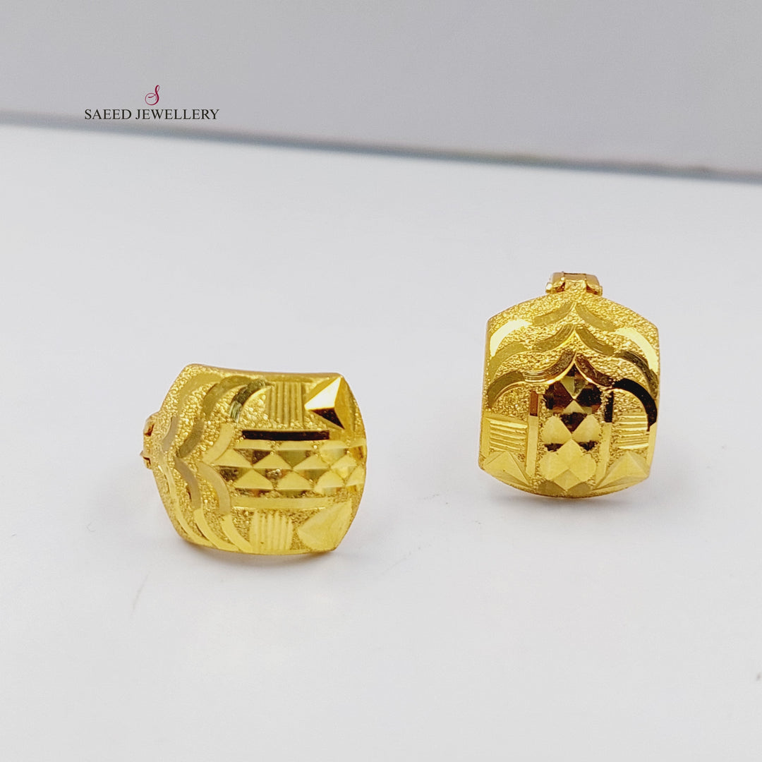 Rashadi Hoop Earrings  Made Of 21K Yellow Gold by Saeed Jewelry-30395
