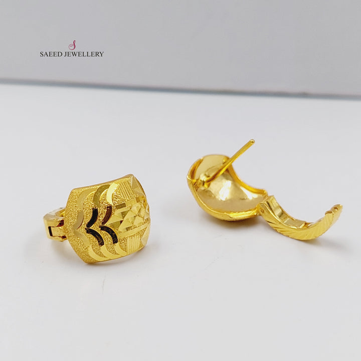 Rashadi Hoop Earrings  Made Of 21K Yellow Gold by Saeed Jewelry-30395